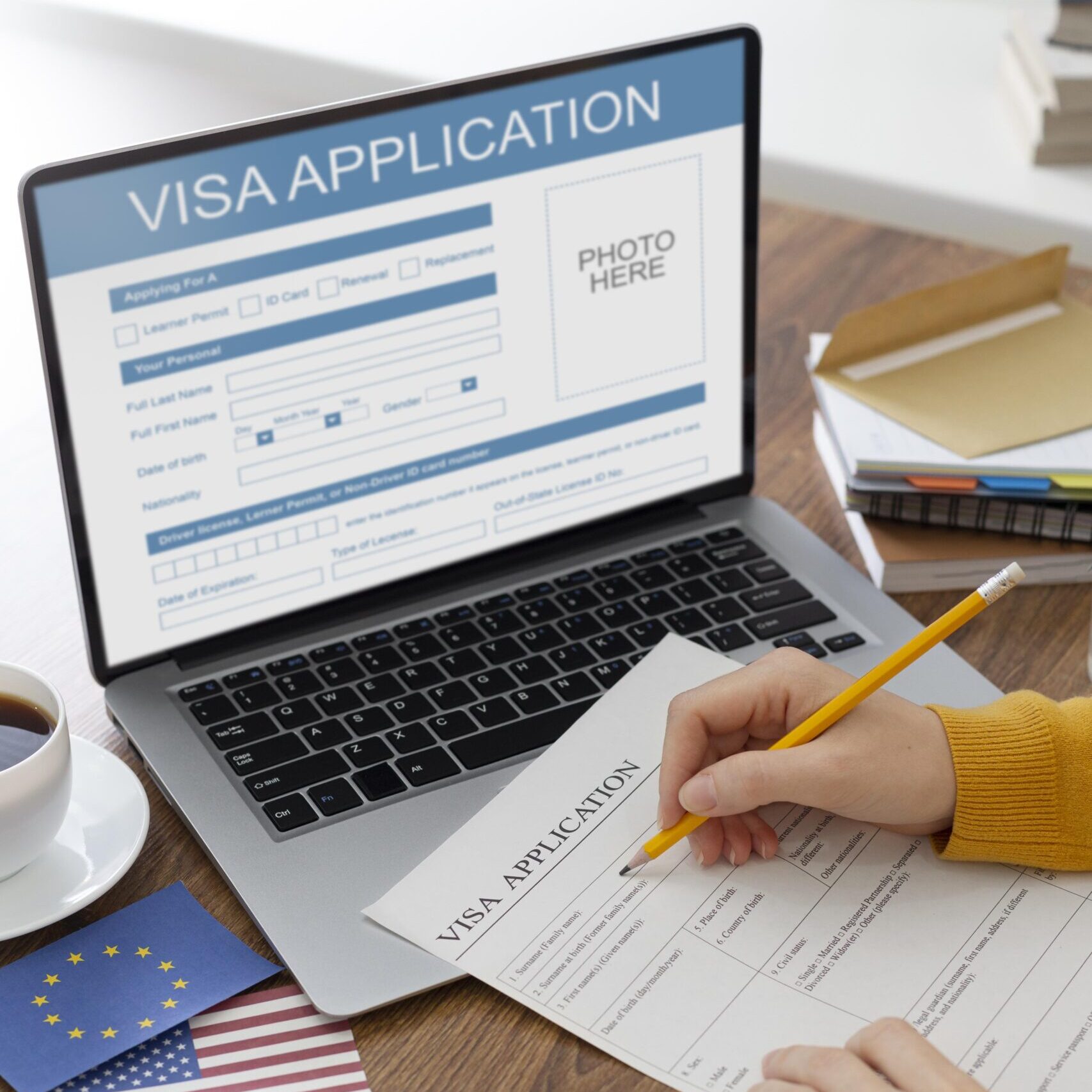 visa application composition with europe america flag scaled e1765894432191